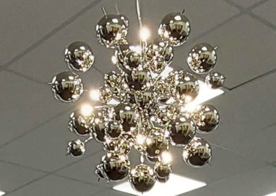 Luminaire suspension éclairage chrome décoration