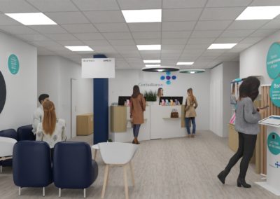 Plan 3D Espace accueil et attente